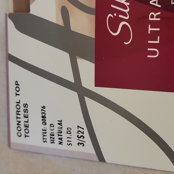 Hanes Silk Reflections Ultra Sheer Control Top and Control Top Toeless Size CD - Picture 4 of 9